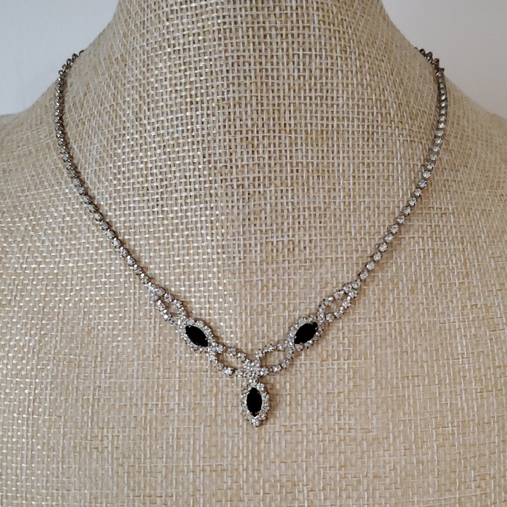 Silver-tone and Black Necklace